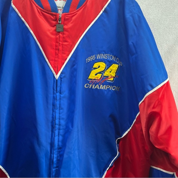 Jeff Gordon #24 Jacket 1995 Winston Cup Champion Nutmeg NASCAR Blue/Red XL - Picture 3 of 11